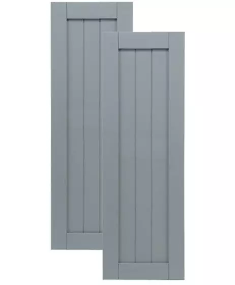 Traditional Composite Framed Board-n-Batten Shutters w/ Full Board, Installation Brackets Included