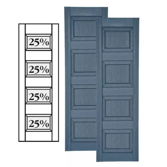 Custom Vinyl Raised Panel Shutters w/ Triple Mullion