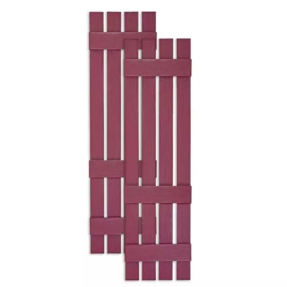 Custom Open Board & Batten Vinyl Shutters w/ Offset Bottom Crossbar