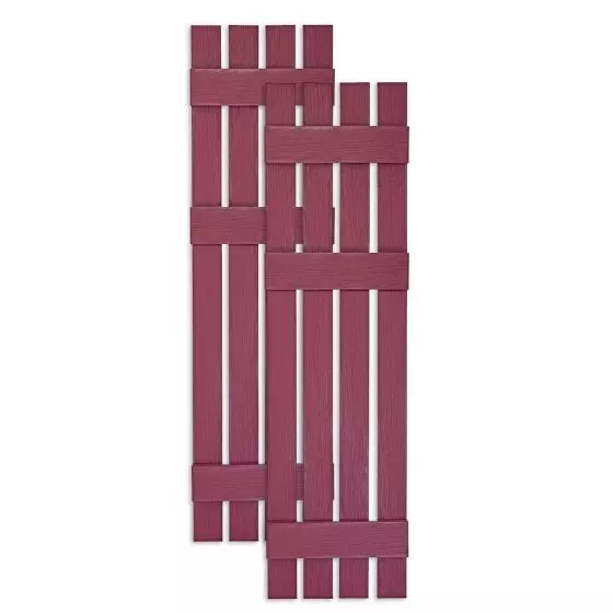 Custom Open Board & Batten Vinyl Shutters w/ Offset Top Crossbar
