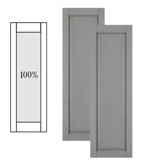 Traditional Composite Raised Panel Shutters w/ Full Panel, Installation Brackets Included