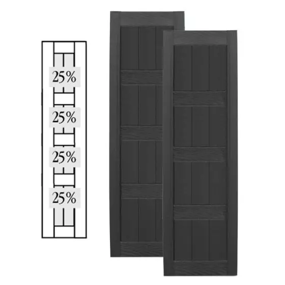 Custom Framed Closed Board & Batten Vinyl Shutters w/ Triple Mullion