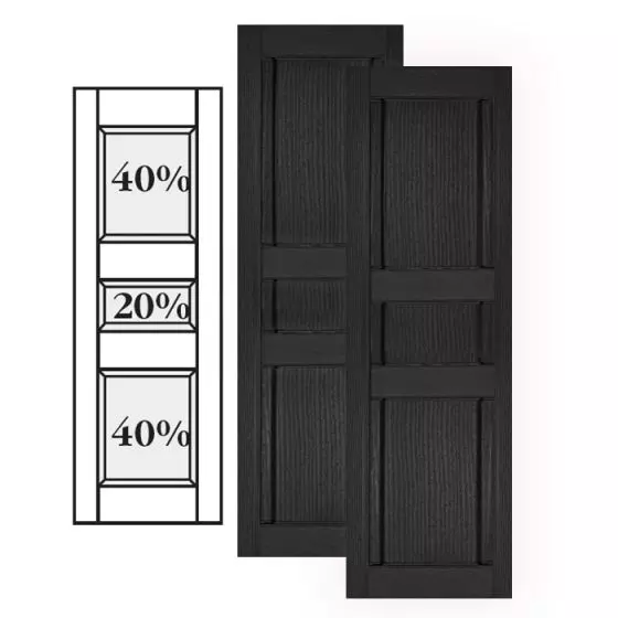 Custom Vinyl Classic Panel Shutters w/ Double Center Mullion