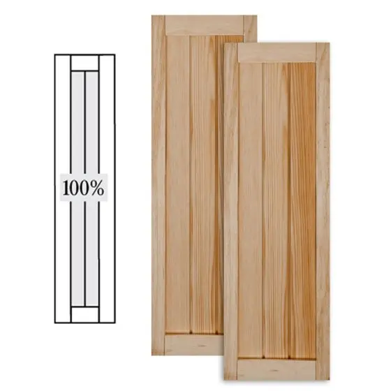 Traditional Wood V Groove Framed Board Exterior Shutters