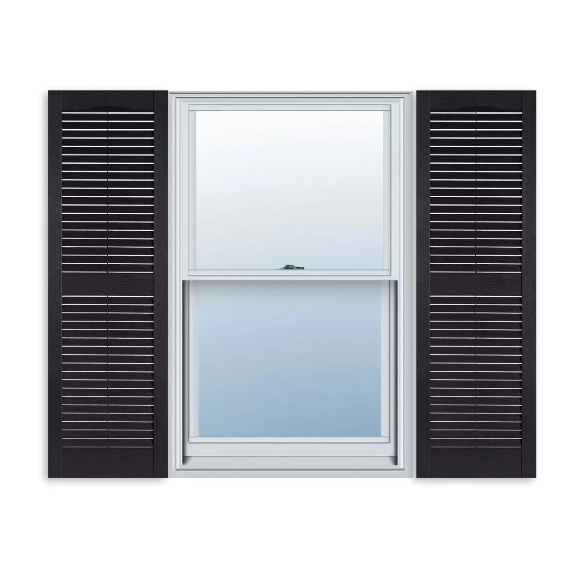 Perfect Shutters Premier Louver Exterior Decorative Shutter, 15" X 47", Dark Gray
