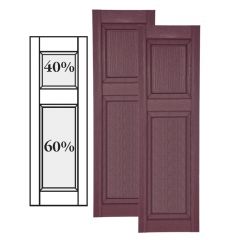 Custom Vinyl Raised Panel Shutters w/ Offset Top Mullion