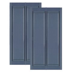 Double Wide Vinyl Raised Panel Shutters w/ Center Mullion