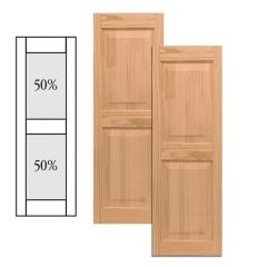 Traditional Wood Raised Panel Shutters w/ Center Mullion