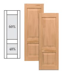 Traditional Wood Raised Panel Shutters w/ Offset Bottom Mullion