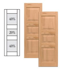 Traditional Wood Raised Panel Shutters w/ Double Center Mullion