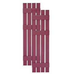 Custom Open Board & Batten Vinyl Shutters w/ Offset Top Crossbar