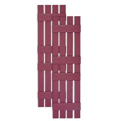 Custom Open Board & Batten Vinyl Shutters w/ Double Offset Crossbar