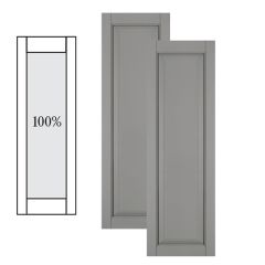 Traditional Composite Raised Panel Shutters w/ Full Panel, Installation Brackets Included