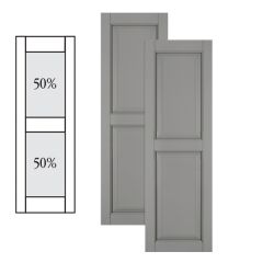Traditional Composite Raised Panel Shutters w/ Center Mullion, Installation Brackets Included