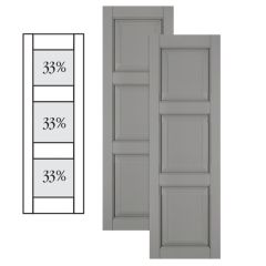 Traditional Composite Raised Panel Shutters w/ Double Mullion, Installation Brackets