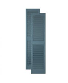 MID-AMERICA Standard Size Premium Vinyl Open Louver Shutter, w/Installation Shutter-Loks