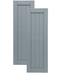 Traditional Composite Framed Board-n-Batten Shutters w/ Full Board, Installation Brackets Included