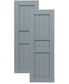 Traditional Composite Framed Board-n-Batten Shutters w/ Double Center Mullion, Installation Brackets Included