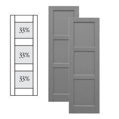 Traditional Composite Flat Panel Shutters w/ Double Mullion, Installation Brackets