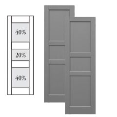 Traditional Composite Flat Panel Shutters w/ Double Center Mullion, Installation Brackets Included