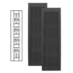 Custom Framed Closed Board & Batten Vinyl Shutters w/ Triple Mullion