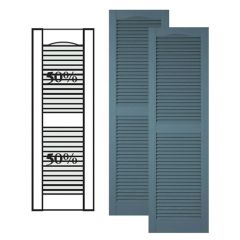 Custom Vinyl Louvered Shutters w/ Center Mullion