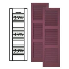 Custom Vinyl Louvered Shutters w/ Double Mullion
