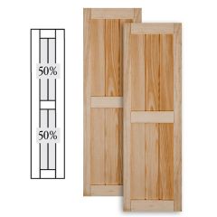 Traditional Wood V Groove Shutters w/ Center Mullion