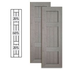 Custom Vinyl Country Style Shutters w/ Double Offset Mullion