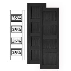Custom Vinyl Classic Panel Shutters w/ Triple Mullion