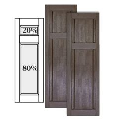 Custom Vinyl Classic Panel Shutters w/ Offset Top Mullion