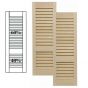Traditional Wood Open Louver Shutters w/ Offset Bottom Mullion