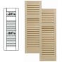Traditional Wood Open Louver Shutters w/ Offset Top Mullion