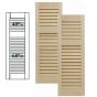 Traditional Wood Open Louver Shutters w/ Offset Top Mullion