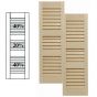 Traditional Wood Open Louver Shutters w/ Double Center Mullion