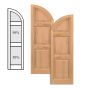 Traditional Wood Raised Panel Shutters - Two Mullion w/ Arch Top