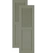 Custom Combination Vinyl Shutters, Louver / Raised Panel w/ Center Mullion