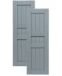 Traditional Composite Framed Board-n-Batten Shutters w/ Double Center Mullion, Installation Brackets Included