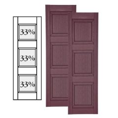 Custom Vinyl Raised Panel Shutters w/ Double Mullion