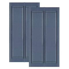 Double Wide Vinyl Raised Panel Shutters w/ Center Mullion