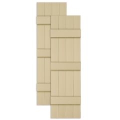 Custom Closed Board & Batten Vinyl Shutters w/ Center Crossbar
