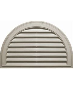 34"W x 22"H Half Round Gable Vent Louver, 100 Sq. Inch Vent Area