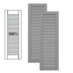 Traditional Composite Louver Shutters w/ Full Louver, Installation Brackets Included