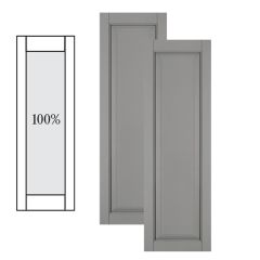 Traditional Composite Raised Panel Shutters w/ Full Panel, Installation Brackets Included