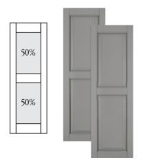 Traditional Composite Raised Panel Shutters w/ Center Mullion, Installation Brackets Included
