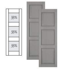 Traditional Composite Raised Panel Shutters w/ Double Mullion, Installation Brackets