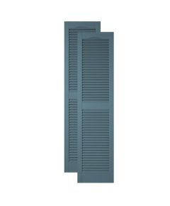 MID-AMERICA Standard Size Premium Vinyl Open Louver Shutter, w/Installation Shutter-Loks