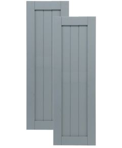Traditional Composite Framed Board-n-Batten Shutters w/ Full Board, Installation Brackets Included