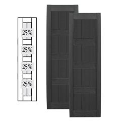 Custom Framed Closed Board & Batten Vinyl Shutters w/ Triple Mullion