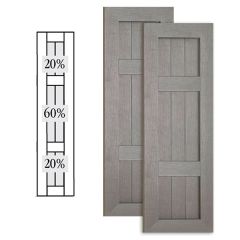 Custom Vinyl Country Style Shutters w/ Double Offset Mullion